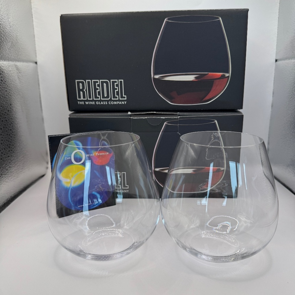 Riedel "O" Wine Tumbler Pinot Nebbiolo stemless crystal wine glass set of 6.